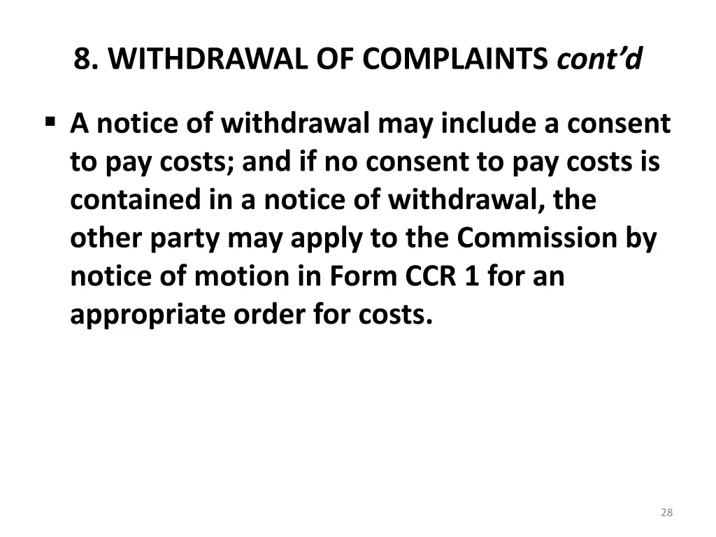 8 withdrawal of complaints cont d