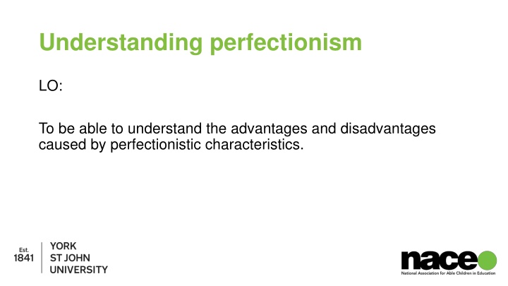 understanding perfectionism