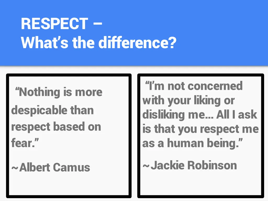 respect what s the difference