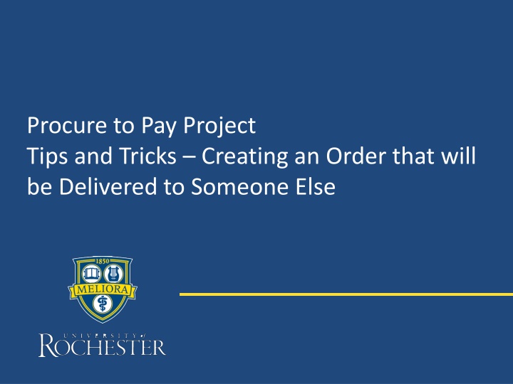 procure to pay project tips and tricks creating