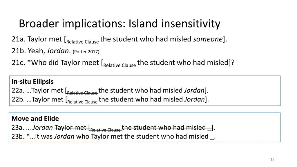 broader implications island insensitivity