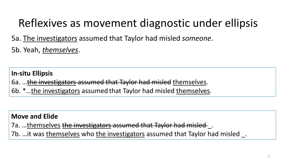 reflexives as movement diagnostic under ellipsis 1