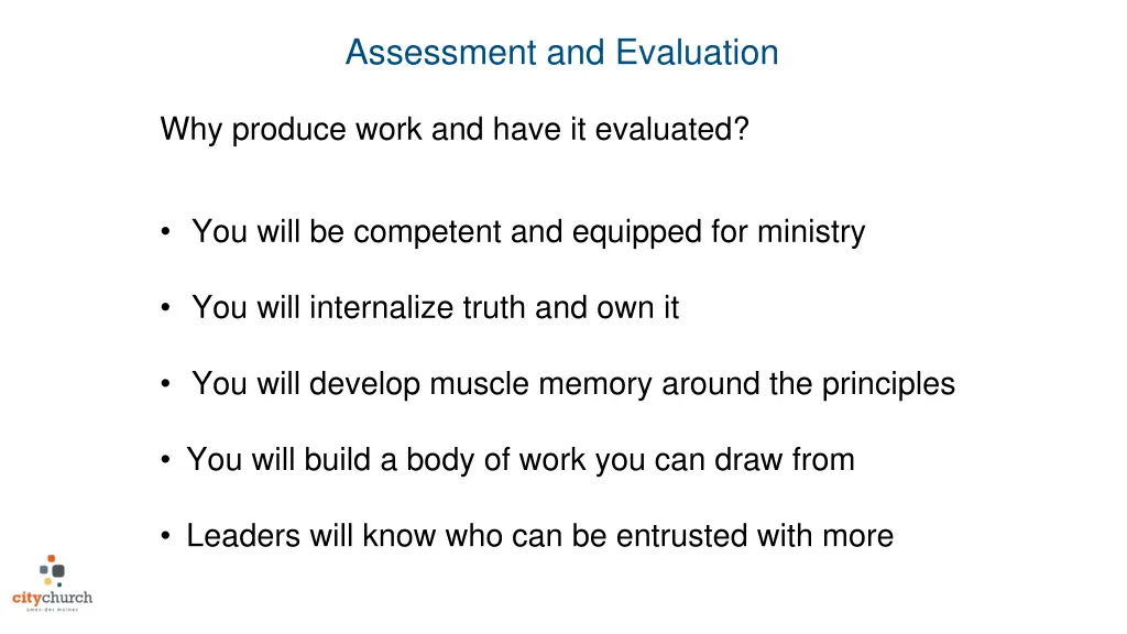 assessment and evaluation