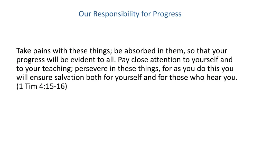 our responsibility for progress