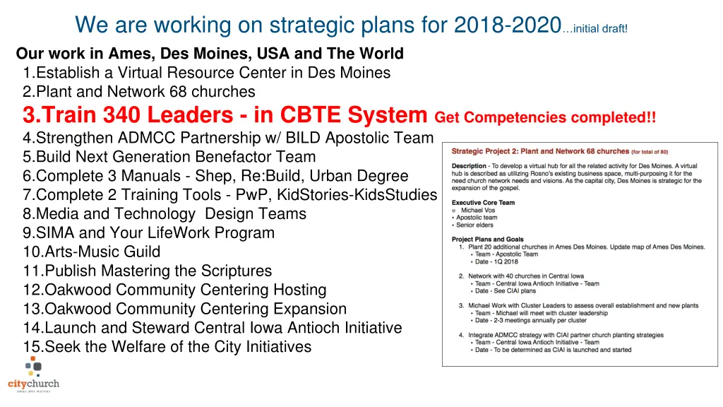 we are working on strategic plans for 2018 2020 1