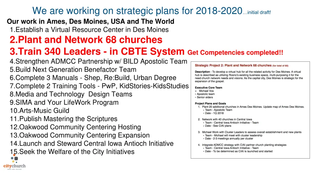 we are working on strategic plans for 2018 2020 3