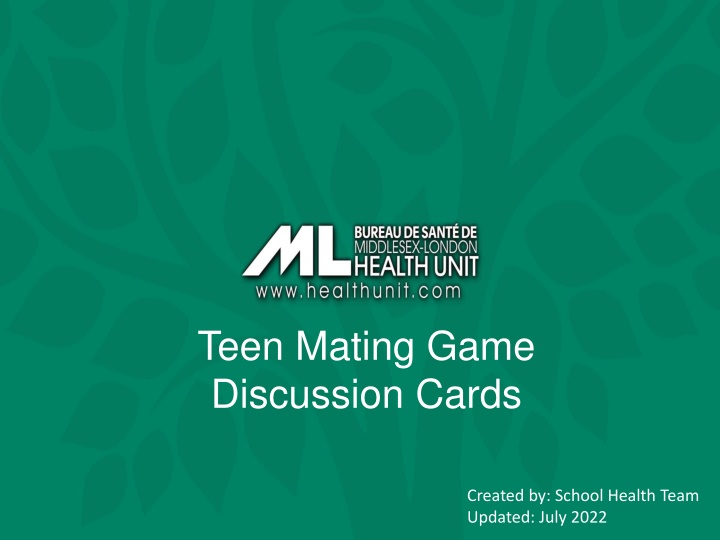 teen mating game discussion cards