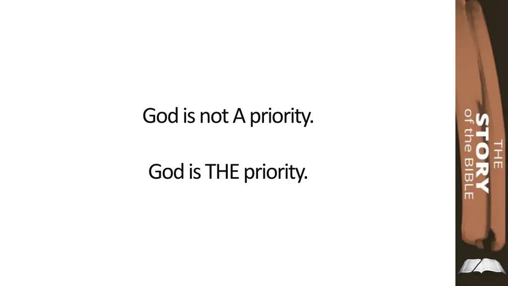 god is not a priority