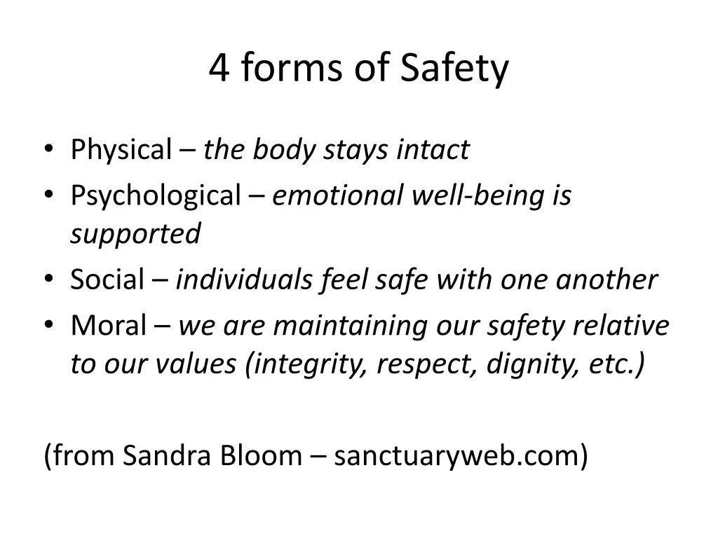 4 forms of safety