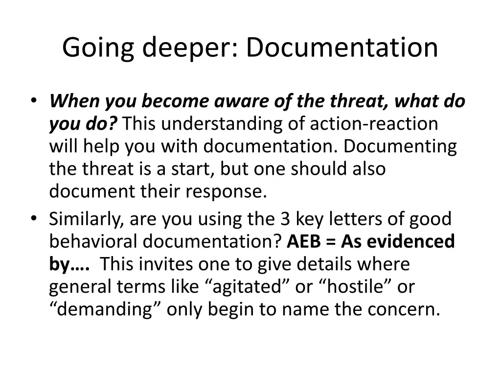 going deeper documentation