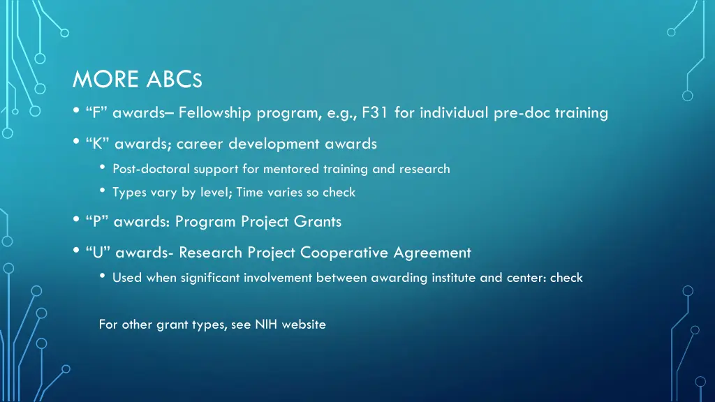 more abc s f awards fellowship program