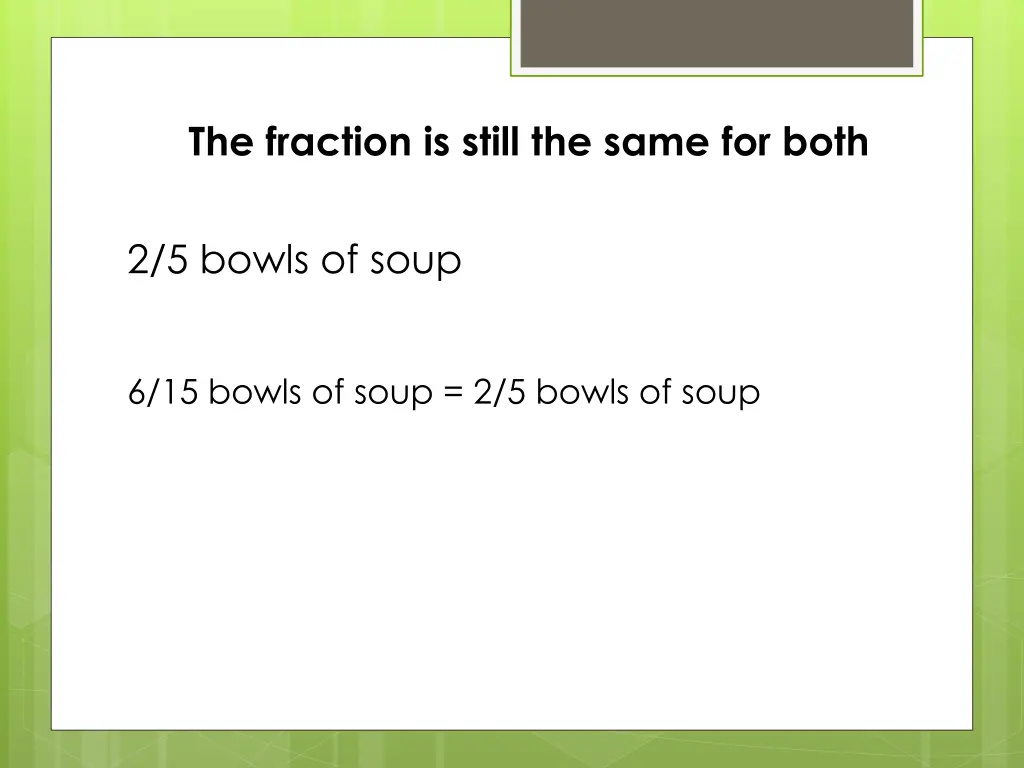 the fraction is still the same for both