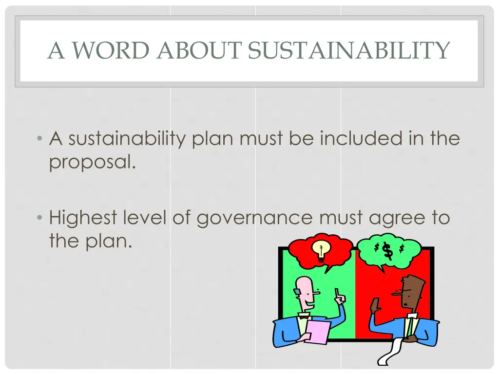 a word about sustainability