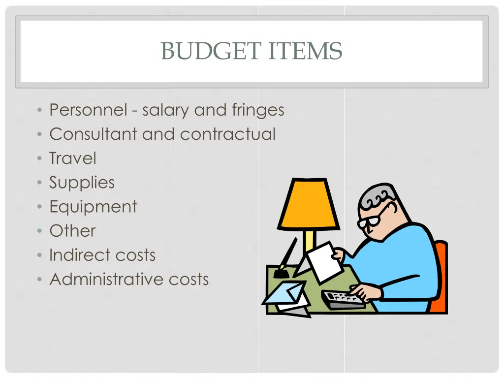 budget items