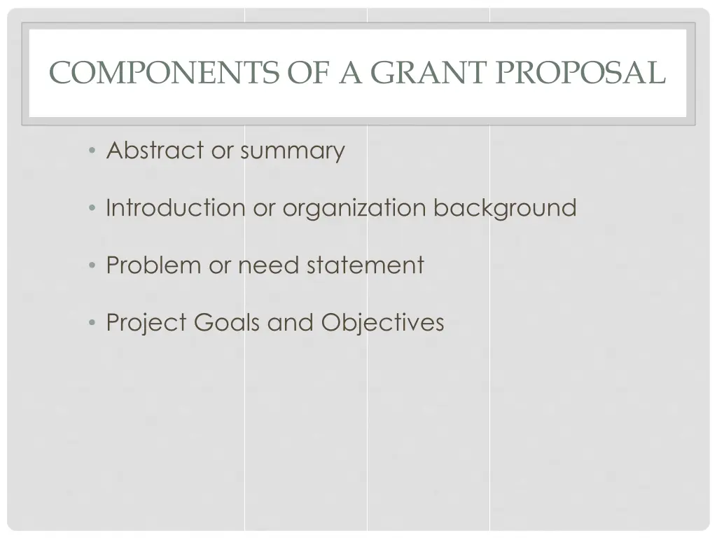 components of a grant proposal