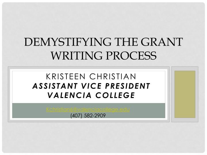 demystifying the grant writing process