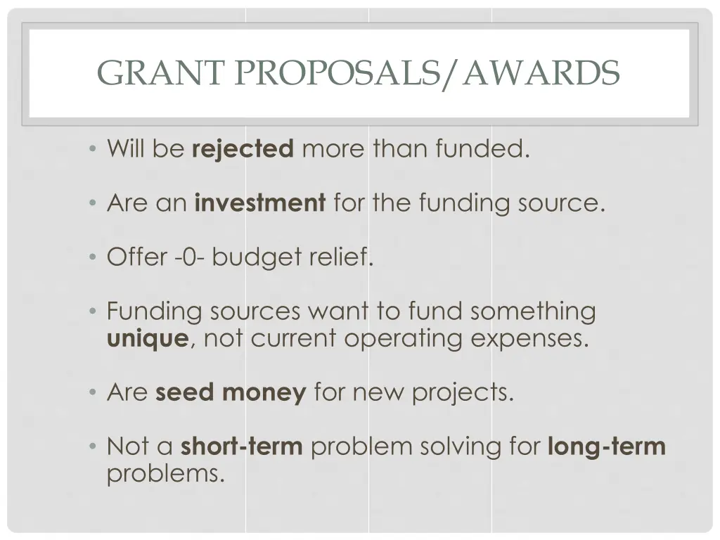 grant proposals awards