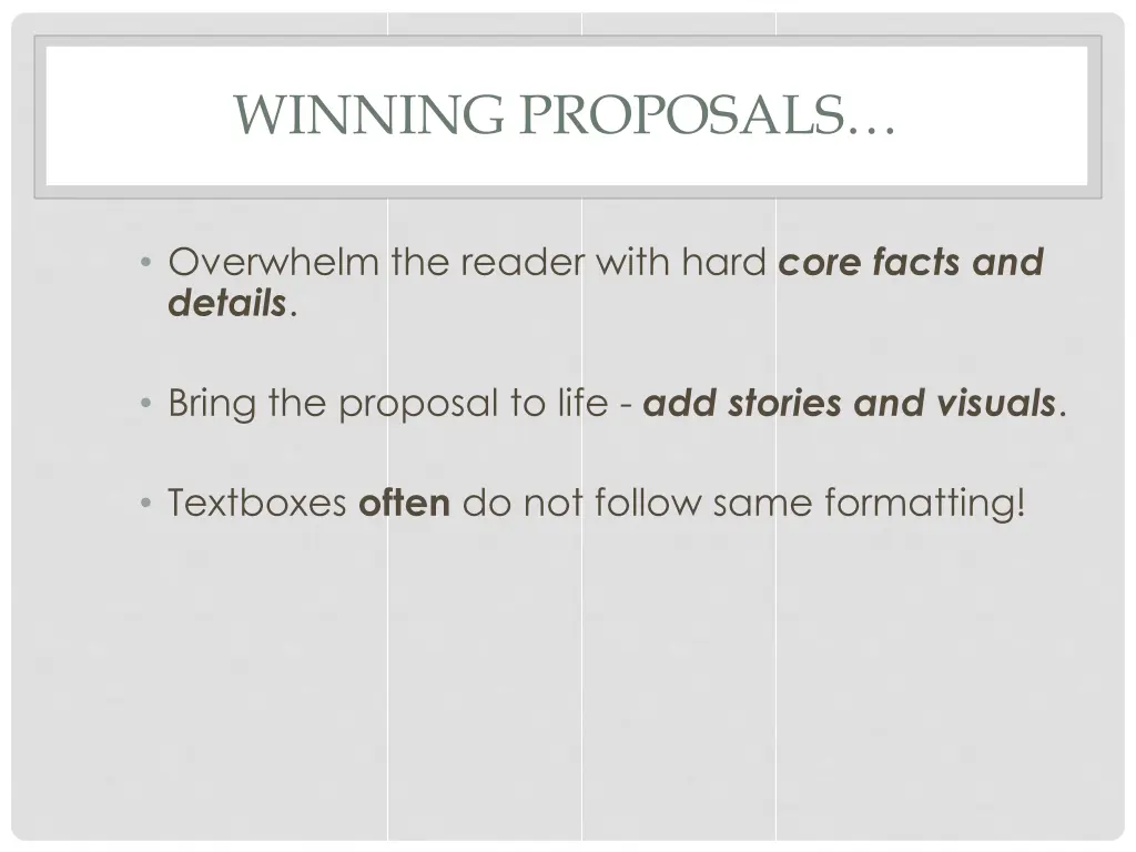 winning proposals