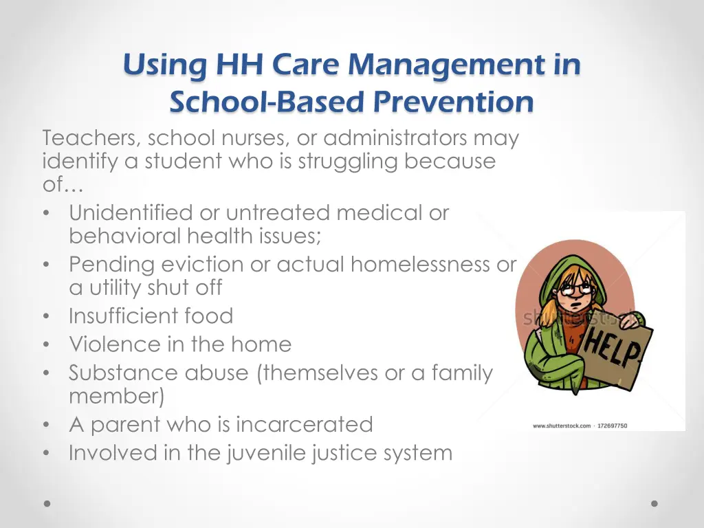 using hh care management in school based