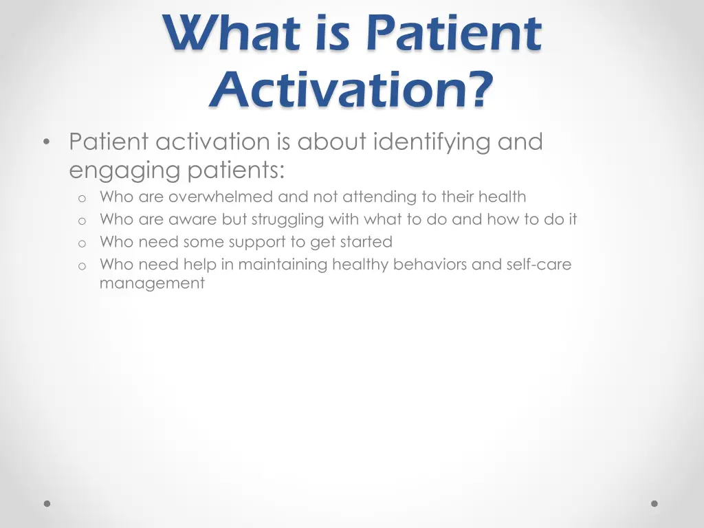 what is patient activation patient activation