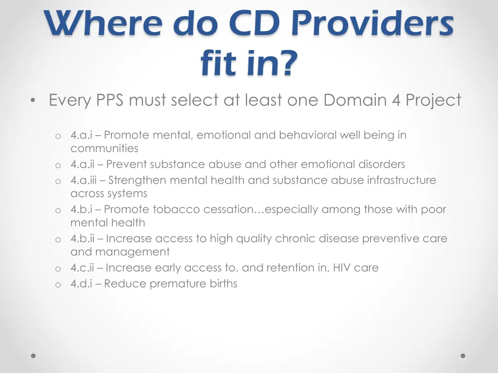 where do cd providers fit in every pps must