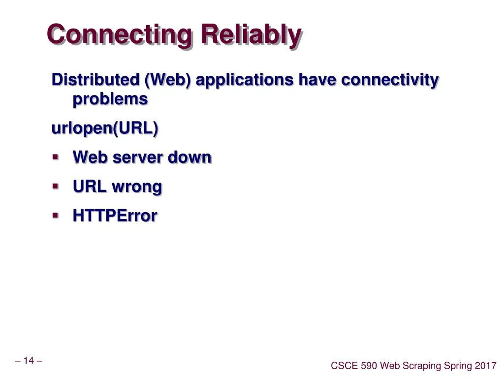 connecting reliably