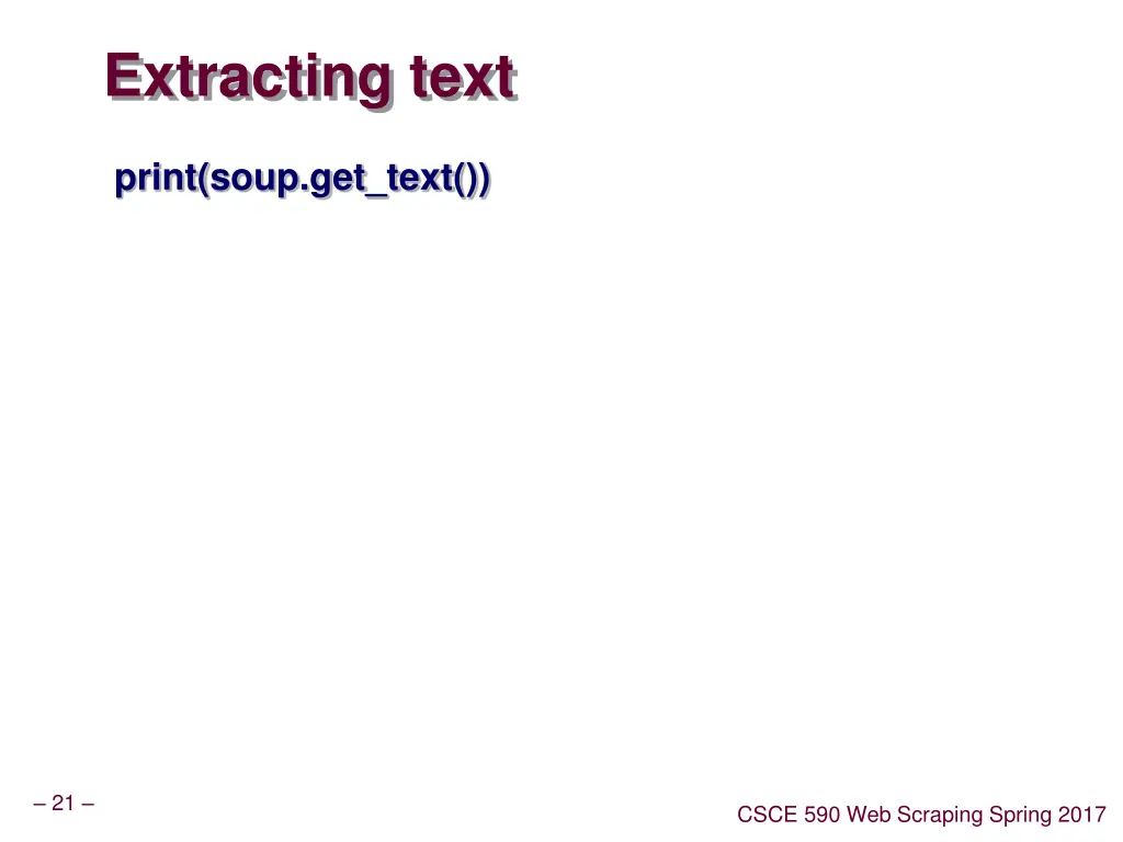 extracting text