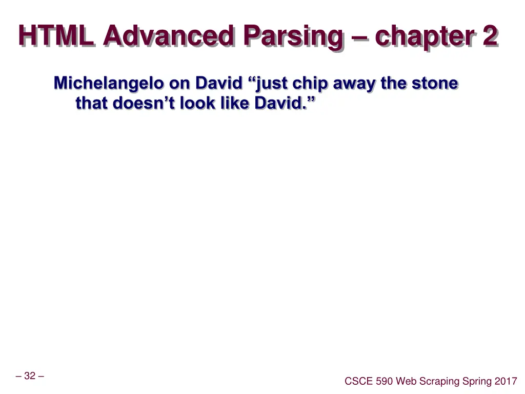 html advanced parsing chapter 2