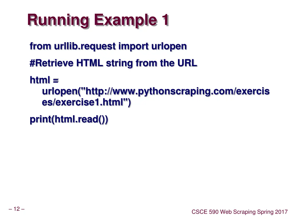 running example 1