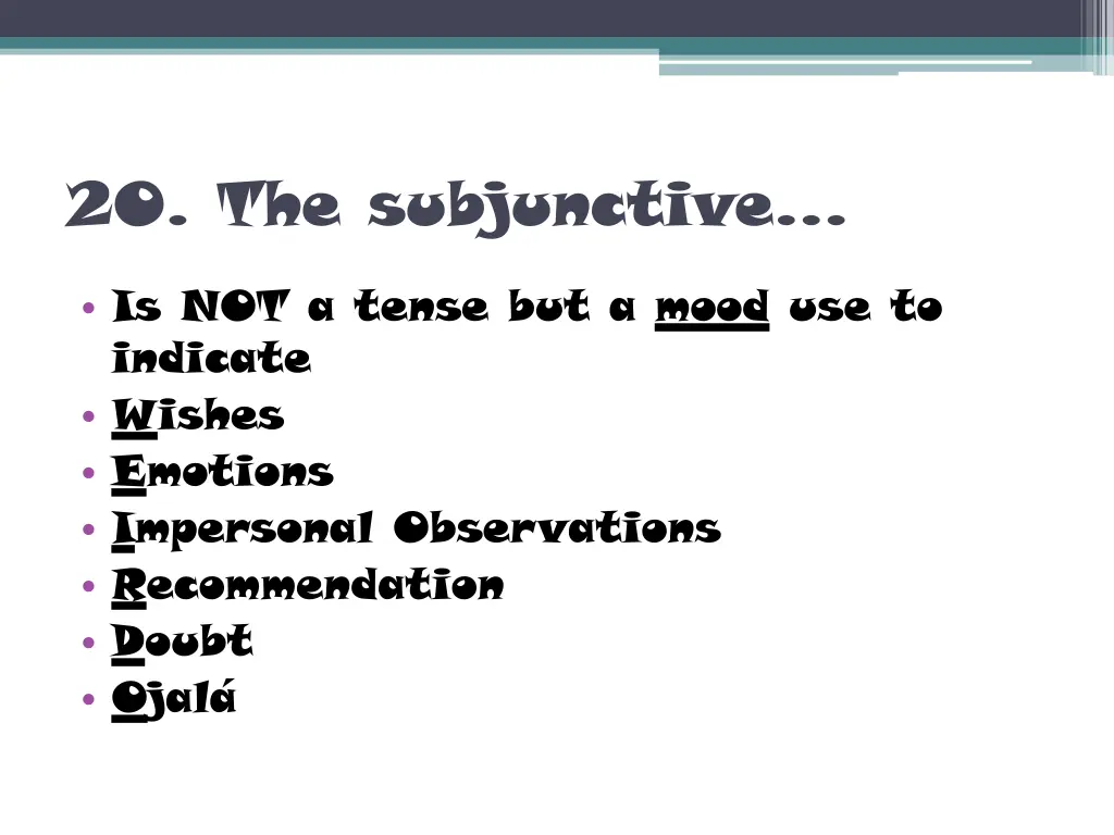 20 the subjunctive