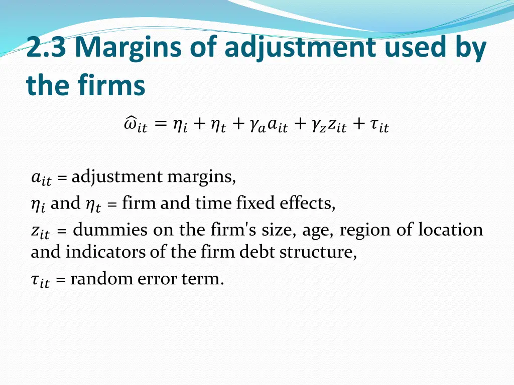 2 3 margins of adjustment used by the firms