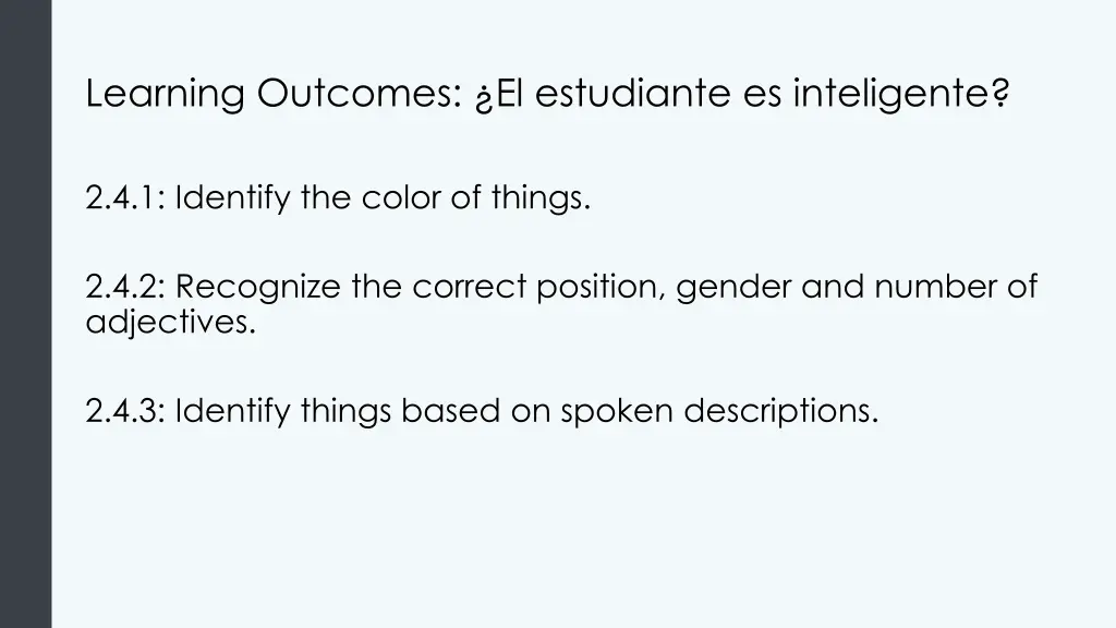 learning outcomes el estudiante es inteligente