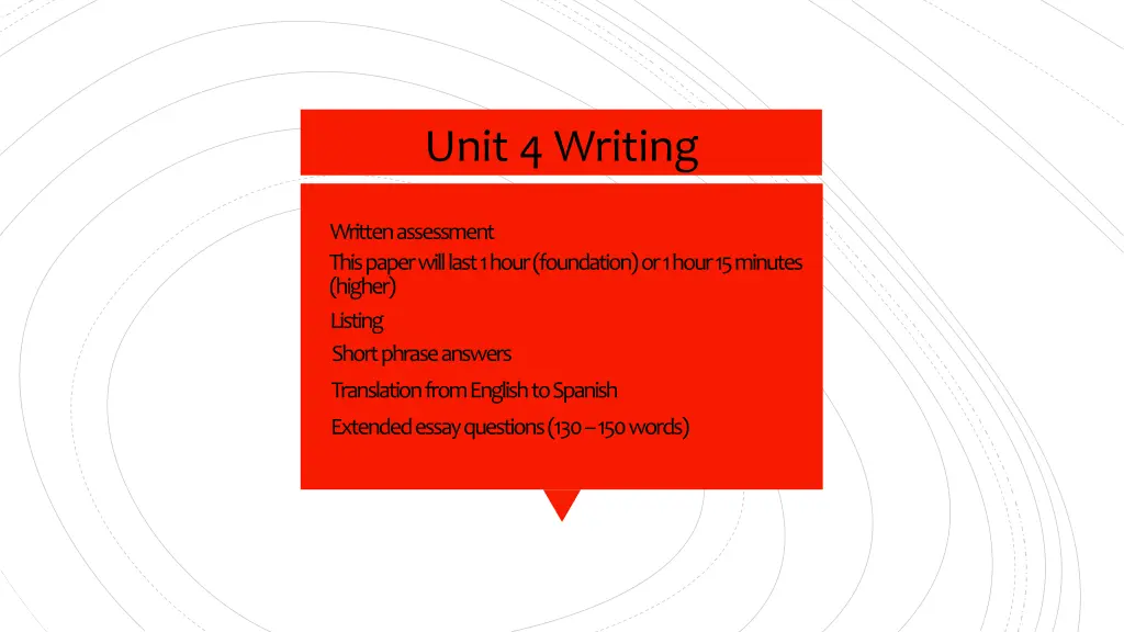 unit 4 writing