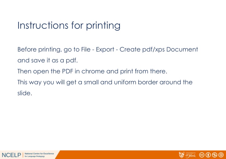 instructions for printing