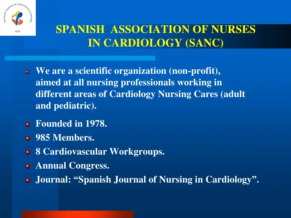 spanish association of nurses in cardiology sanc 1