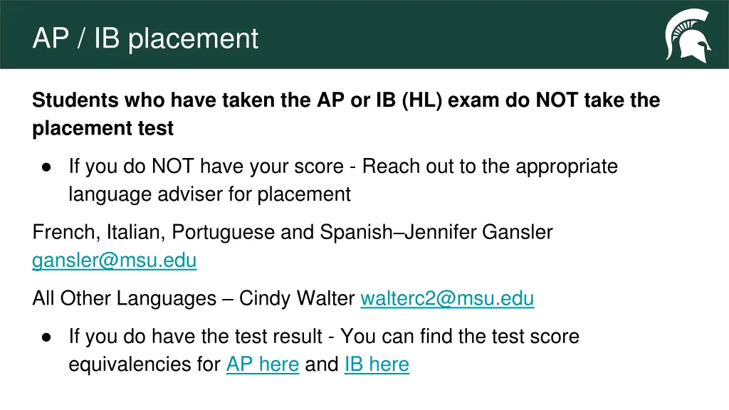 ap ib placement