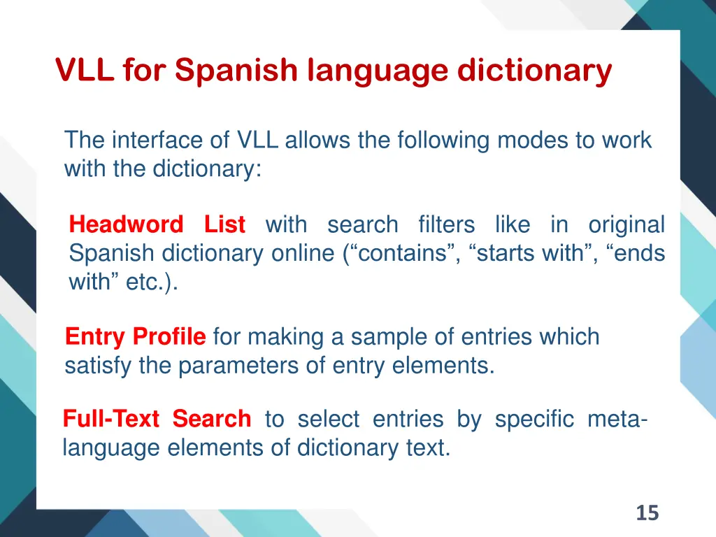 vll for spanish language dictionary 3