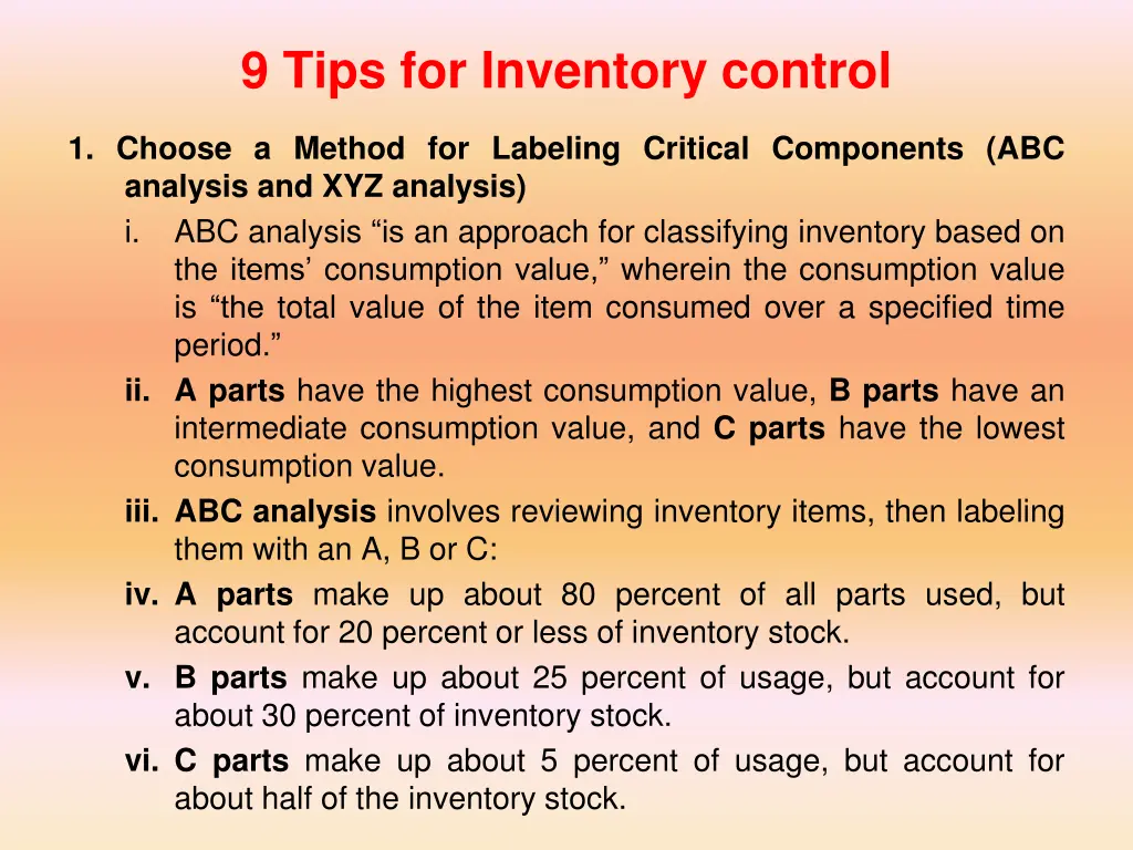 9 tips for inventory control