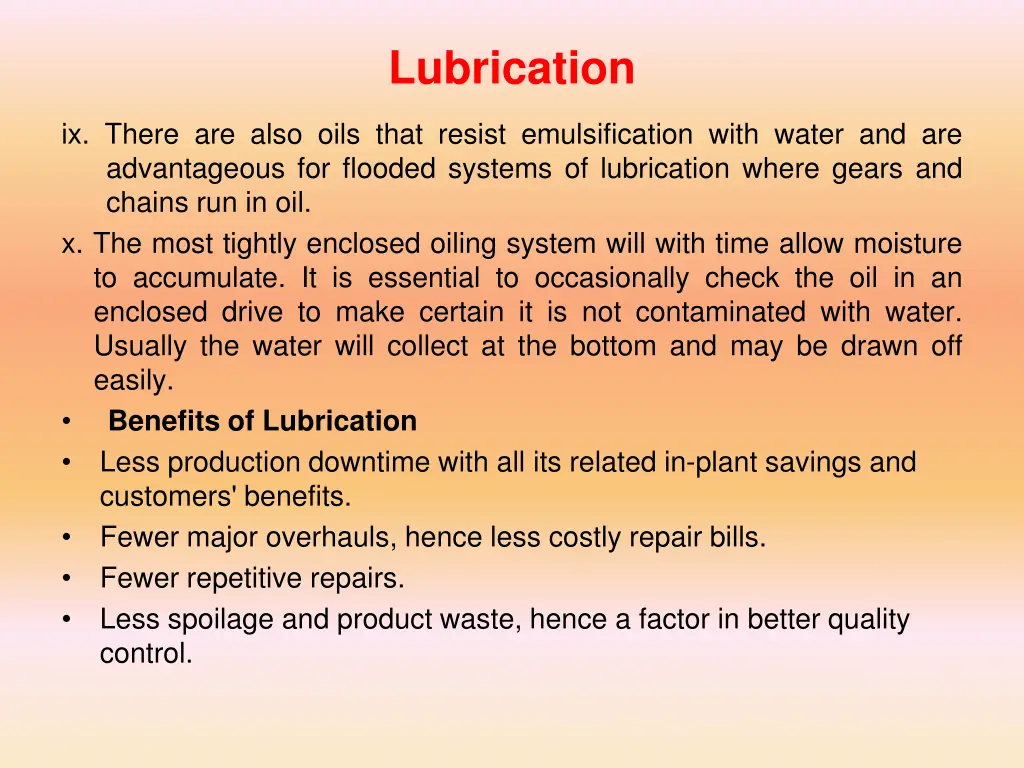 lubrication