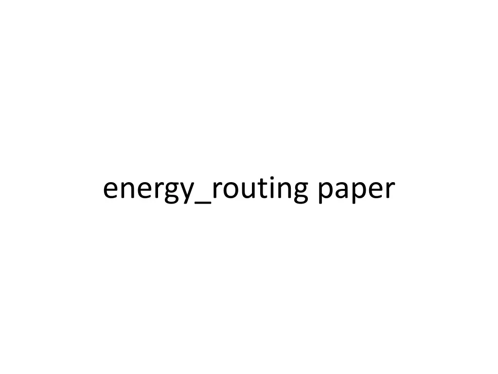 energy routing paper