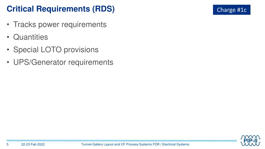 critical requirements rds