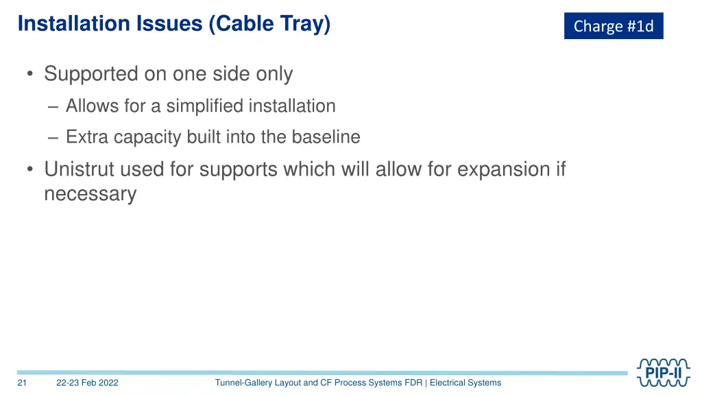 installation issues cable tray