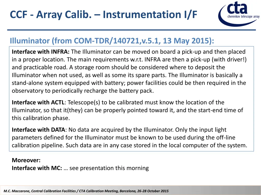 ccf array calib instrumentation i f