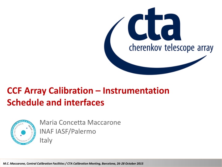 ccf array calibration instrumentation schedule