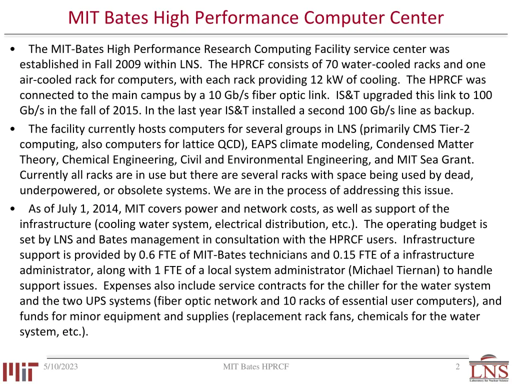 mit bates high performance computer center