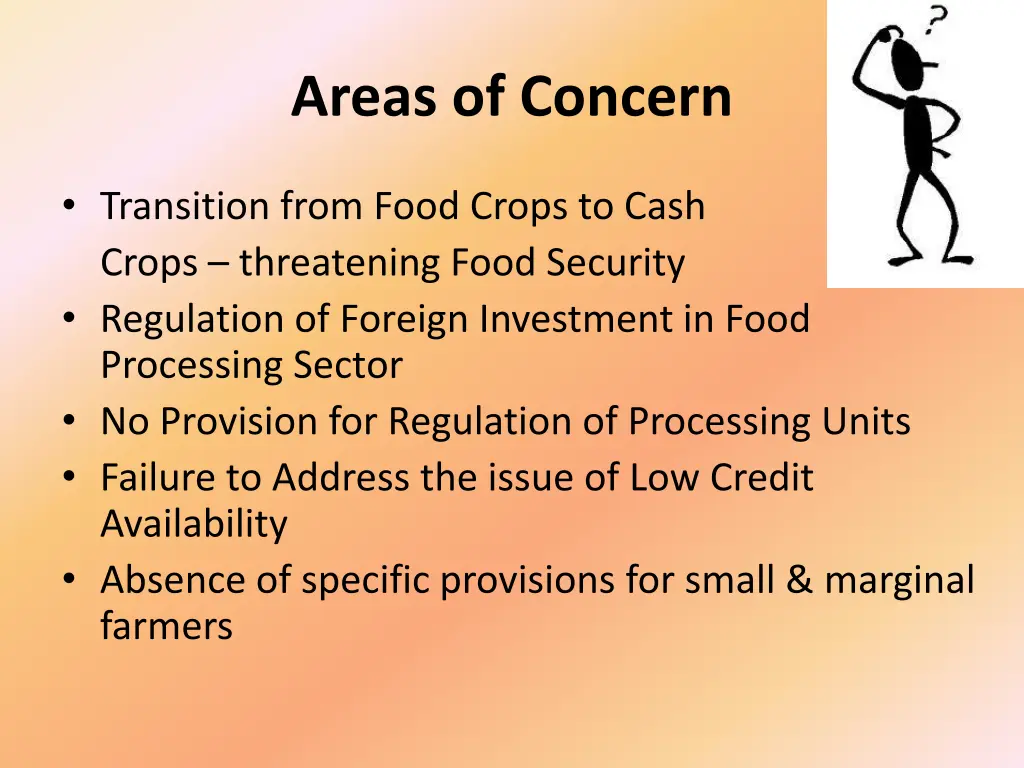 areas of concern
