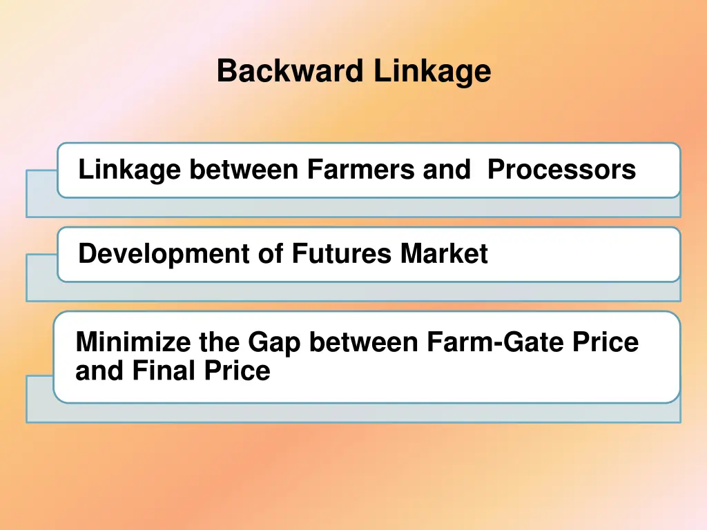 backward linkage