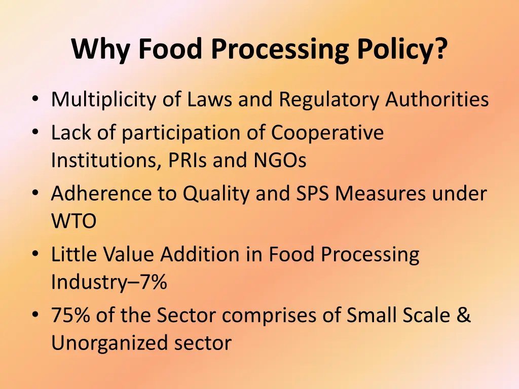 why food processing policy 2
