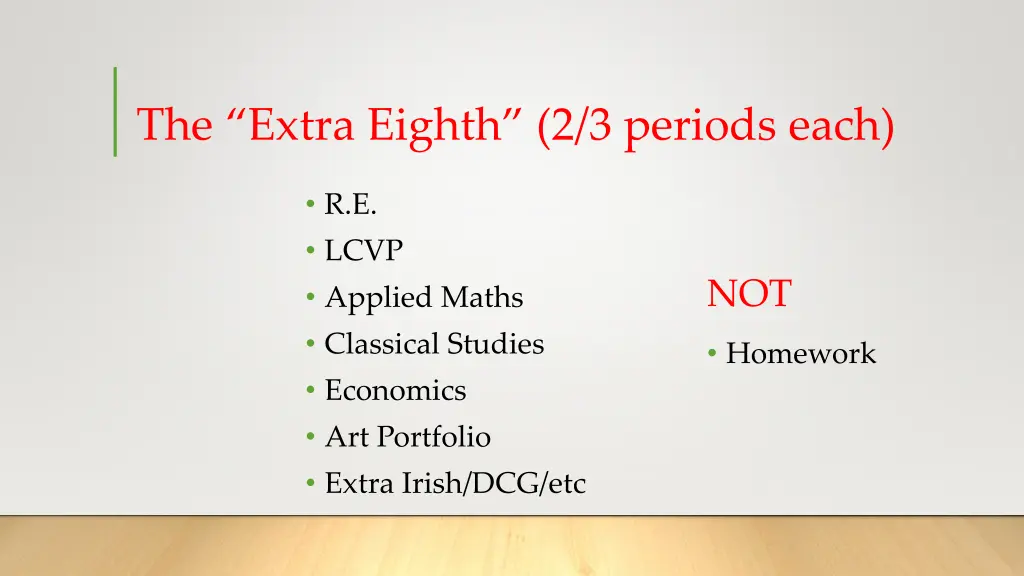 the extra eighth 2 3 periods each