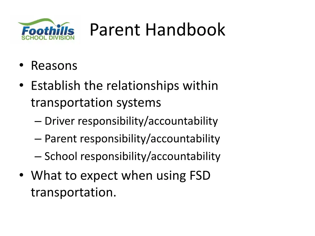 parent handbook